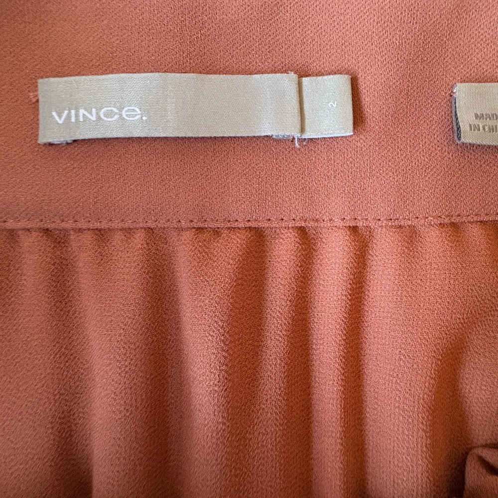 Vince Vintage Rose Drape Asymetric Pleated Skirt New Size 2 - Picture 8 of 9